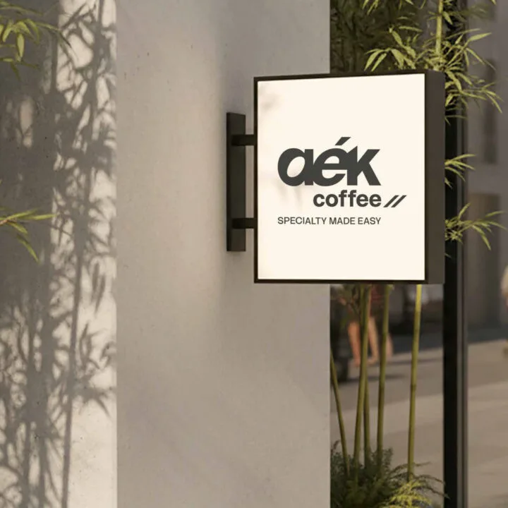 Minimal brand identity for a specialty cafe, Aek Coffee